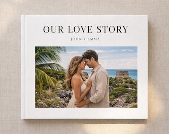 Custom Our Love Story Photo Book Hardcover | Personalized Vacation Memory Book | Honeymoon Photo Album | Printed Custom Picture Book