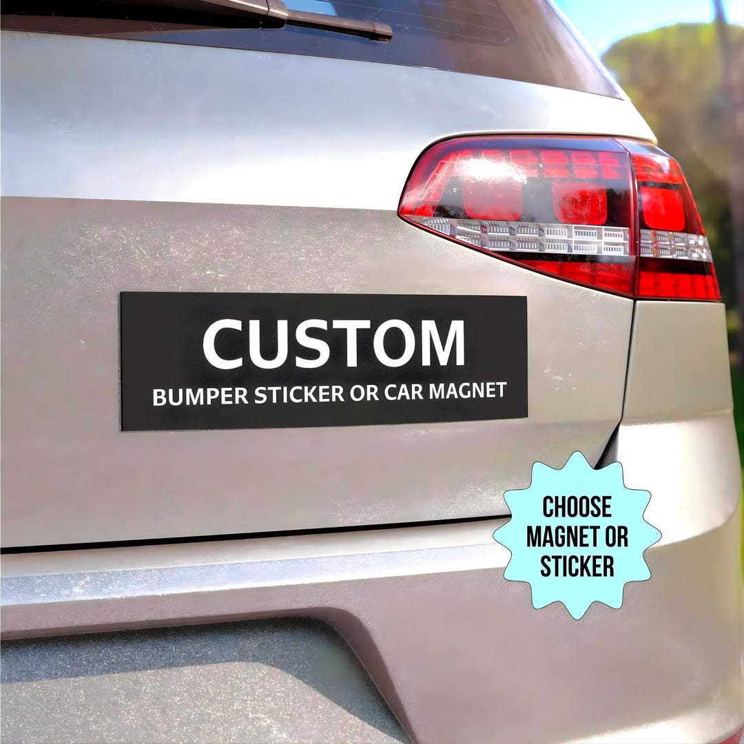 Custom Car Magnet or Sticker – Personalized Text & Color – Weatherproof ...
