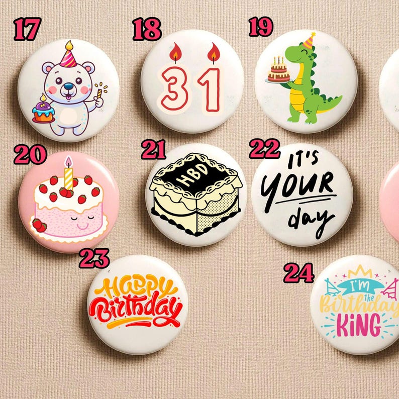 Personalized Birthday Button - Custom Birthday Celebration Pin Buttons ...