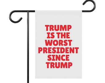 Anti-Trumpf Gartenfahne: Doppelseitige politische Gartendekoration