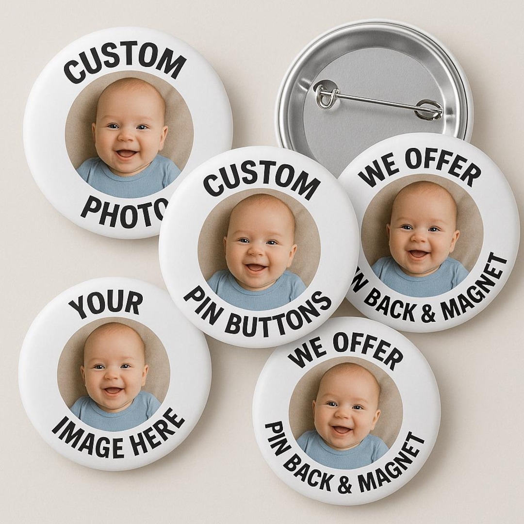 Pin Wording Custom Text, Photo Pin Button L Personalized Pin - Etsy