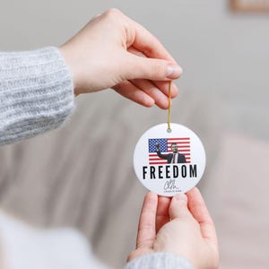 Charlie Kirk Freedom Ceramic Ornament: Patriotic Holiday Decoration image 5