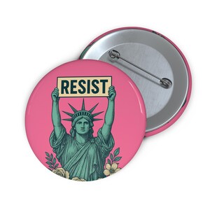 Bold Anti Trump Resist Political Pin Button image 3