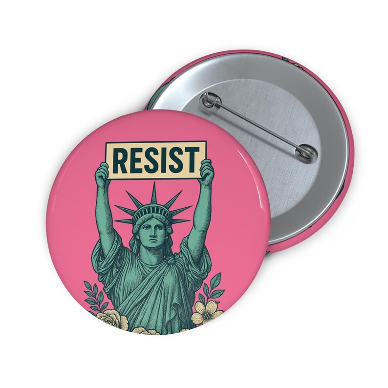 Bold Anti Trump Resist Political Pin Button image 3