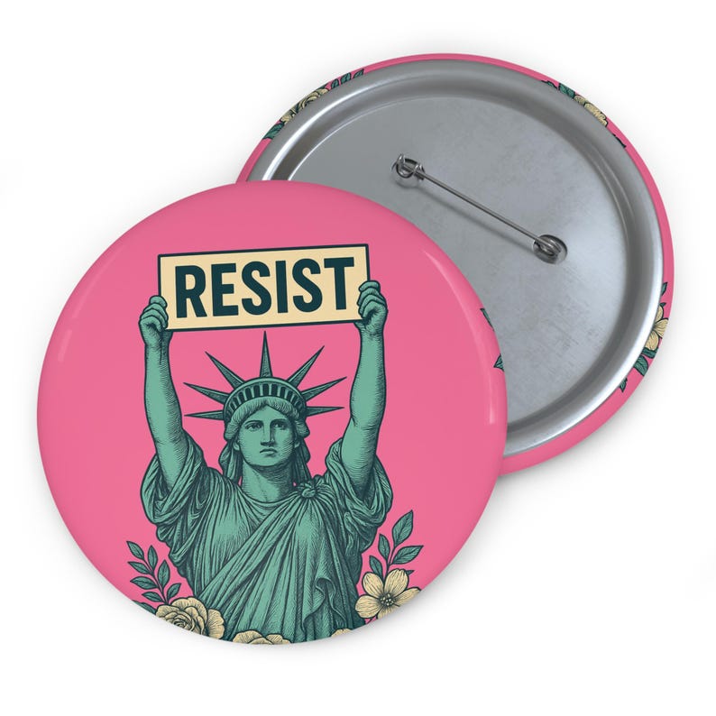 Bold Anti Trump Resist Political Pin Button image 4