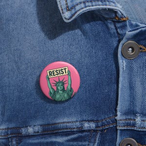 Bold Anti Trump Resist Political Pin Button image 6