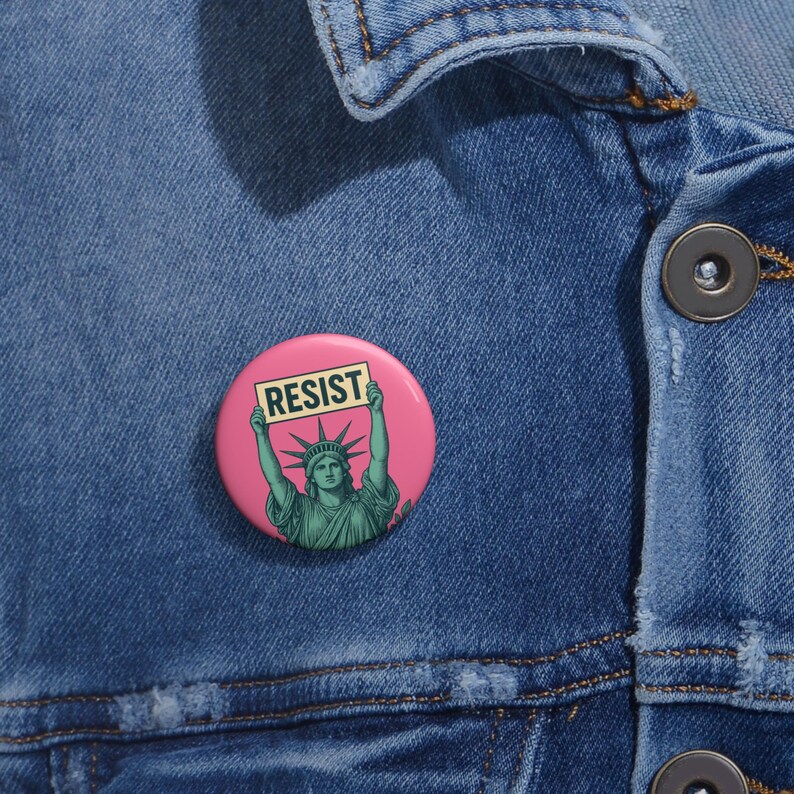 Bold Anti Trump Resist Political Pin Button image 6
