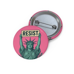 Bold Anti Trump Resist Political Pin Button image 2
