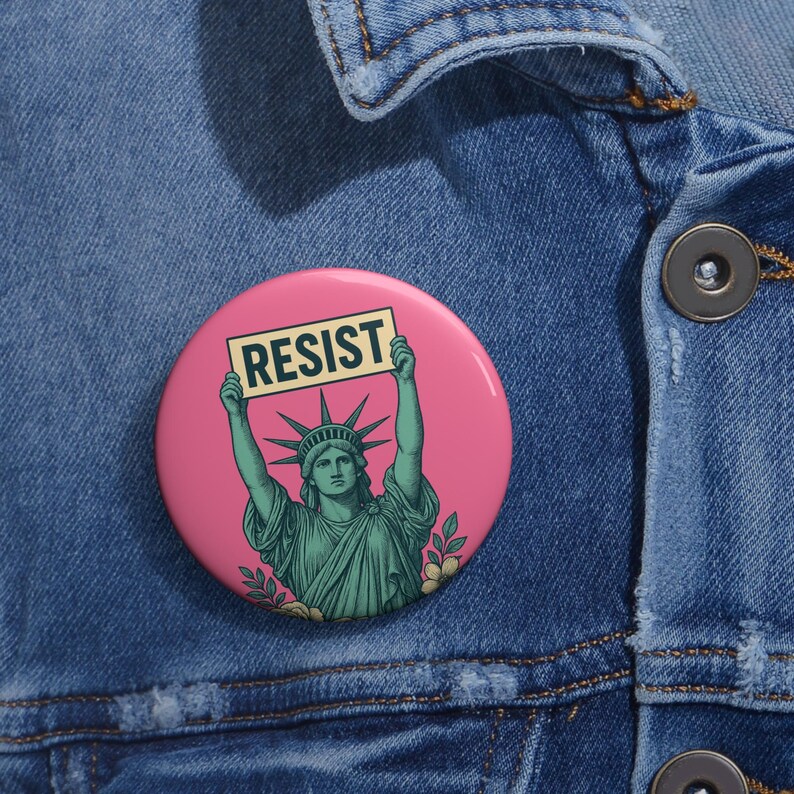 Bold Anti Trump Resist Political Pin Button image 5