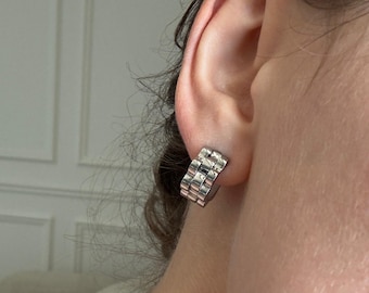 Pendientes de aro pequeños de acero inoxidable: joyería minimalista unisex