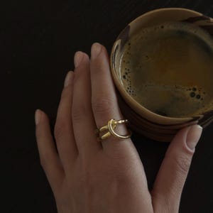 Chunky Gold Ring Waterproof Ring Non Tarnish Ring Statement Jewelry Stainless Steel Ring Minimalist Ring Handmade Ring Gold Waterproof Ring