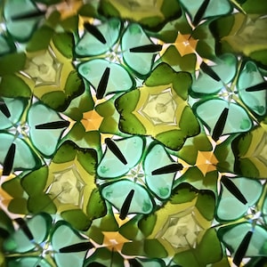 Wooden Kaleidoscope – Forest Green Recycled Glass Mosaic – Handmade Nature Toy
