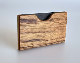 WOODINNI Teak, Wooden Wallet, Personalized for FREE, Credit Card Holder, Handmade wallet, Groomsman Gift, Company Gifts, Unique Gift for Him