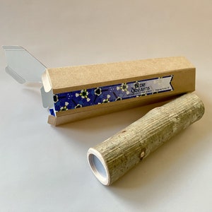 Handmade Kaleidoscope, Blue Dreams, Recycled Glass, Wooden Toy, Natural Wood, Eco Friendly, Original Gift