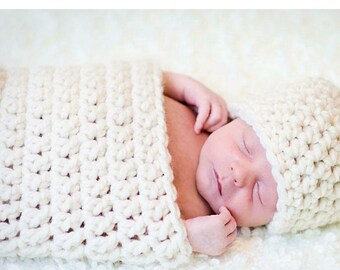 INSTANT DOWNLOAD PATTERN Newborn Cocoon Hat Set Photography Prop (Permission to Sell Finished Product)