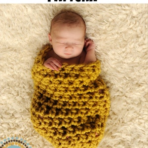 INSTANT DOWNLOAD PATTERN Chunky Newborn Baby Cocoon Photography Prop (Permission to Sell Finished Product)