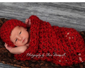 INSTANT DOWNLOAD PATTERN Baby Cocoon Hat Set Photography Prop (Permission to Sell Finished Product)