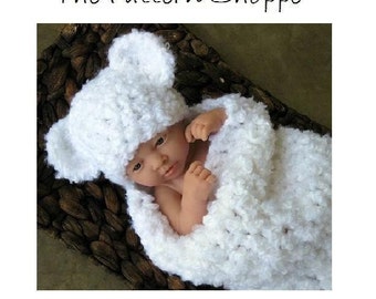 SOFORTIGER DOWNLOAD MUSTER Neugeborenen Kokon und Teddybär-Hut-Foto-Requisite (Berechtigung zum Verkauf des fertigen Produkts)