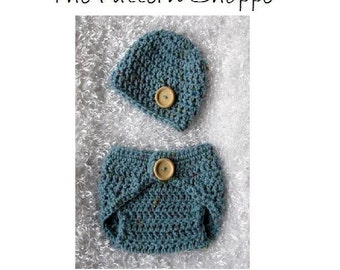 SOFORTIGER DOWNLOAD MUSTER Blaue Windelabdeckung und Hut-Foto-Requisite (Berechtigung zum Verkauf des fertigen Produkts)