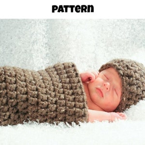 INSTANT DOWNLOAD PATTERN Chunky Newborn Cocoon and Hat Photo Prop (Permission to Sell Finished Product)
