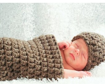 SOFORTIGER DOWNLOAD MUSTER Chunky Newborn Cocoon and Hat Photo Prop (Berechtigung zum Verkauf des fertigen Produkts)