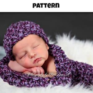 INSTANT DOWNLOAD PATTERN Newborn Baby Cocoon Hat Set Photography Prop (Permission to Sell Finished Product)