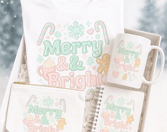 Frohe & helle Weihnachten PNG | Y2K Pastell Urlaub Clipart (digitaler Download)
