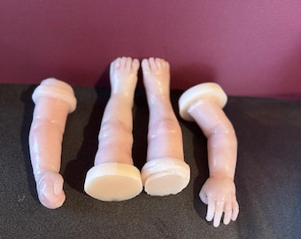 LFN sculpt -Set of Blank platinum Silicone Limbs for 19" doll. Ready for paint