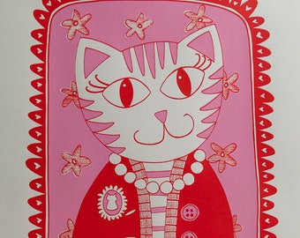 Betty Purrwell Screenprint -- Limited Edition