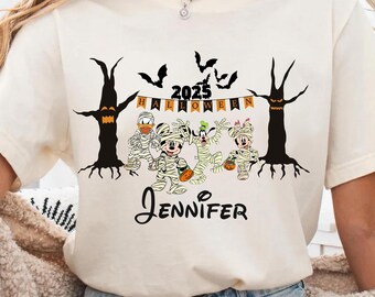 Custom Halloween Party Shirt, Personalized Family Trip Shirt, Mickey And Friends Halloween Shirt, Disney Family Trip Halloween 2026 Tees