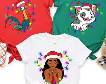 Disney Moana Pua And Hei Hei Christmas Shirt, Disneyland Xmas Shirt, WDW Very Merry Christmas Party Shirt, Disney World Holiday Shirt