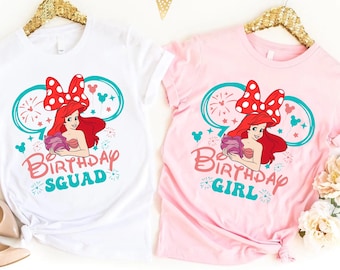 Custom Princess Ariel Birthday Shirt, Disney Princess Birthday Shirt, Disney Girl's Birthday Shirt, Disneyland Vacation Family Matching Tee