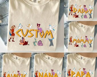 Custom Hercules Shirt, Family Birthday Matching Shirt, Mythic Hero Kids Fantasy Birthday Group Tee, Winged Horse Party Shirt
