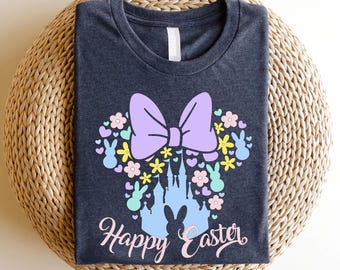Happy Easter Minnie Ear Shirt,  Girls Easter Trip 2026 Shirts, Bunny Minnie Shirt,  Easter Kids Shirt, Easter Toddler Egg Shirt