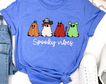 Funny Spooky Vibes Ghost Shirt, Halloween Vibes Shirt, Cute Spooky Seaosan Ghost Shirt, Fall Ghost Shirt, Halloween Gift