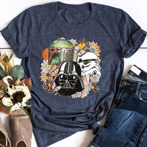 Retro Star Wars Floral Shirt, Darth Vader Shirt, Galaxy's Edge Shirt, Disney Trip Shirts, Vintage Star Wars Shirt, Disneyland Tee