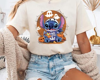 Cute Stitch Halloween Shirt, Halloween Trick or Treat Shirt, Horror Ghost Stitch Shirt, Disneyland Pumpkin Kids Tee, Halloween Party 2026