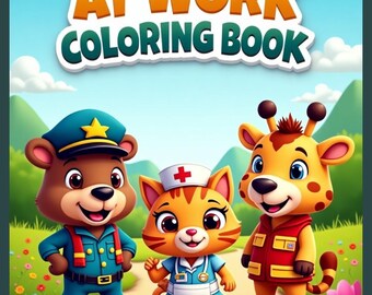 Animales trabajando / Libro para colorear para niños - 10 páginas