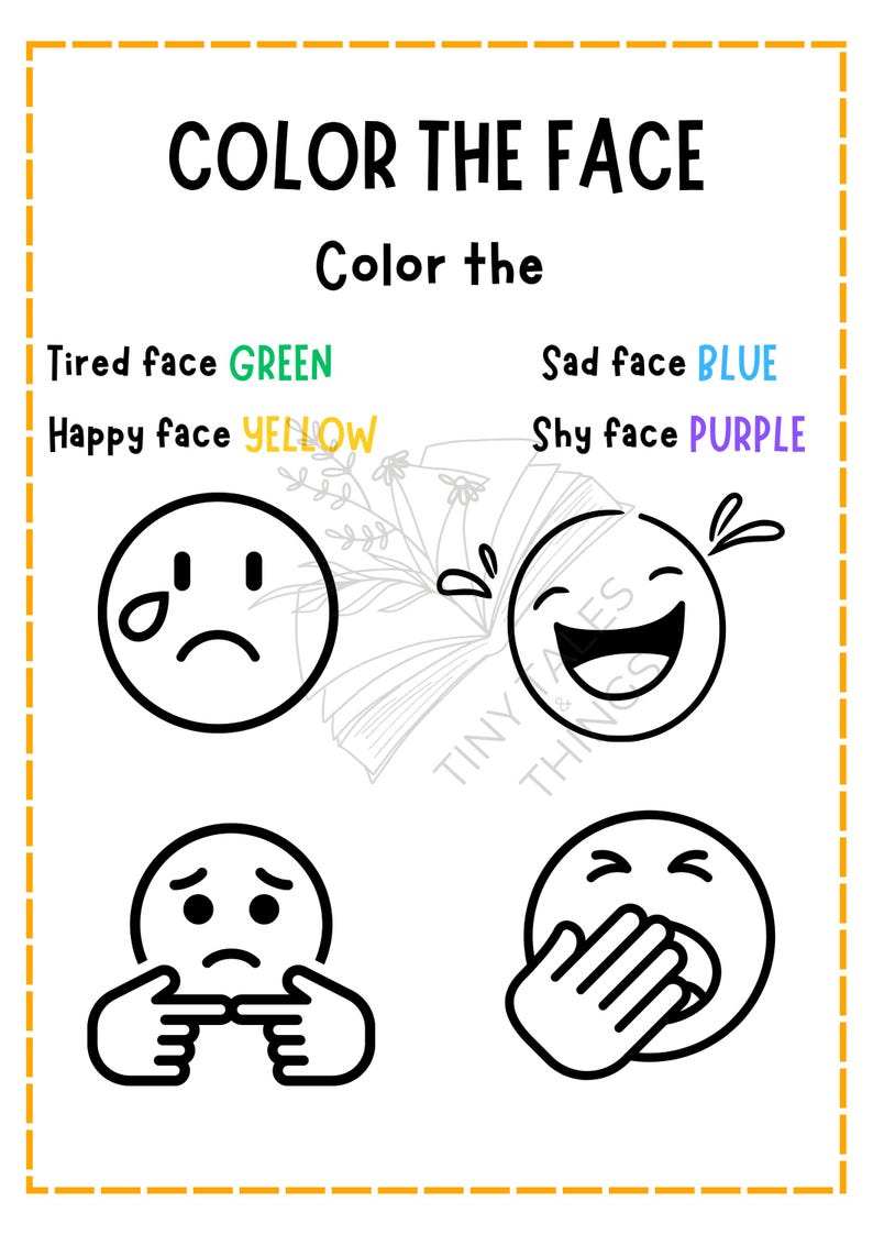 Tired Worksheet Kids Emotions Activity Book: Social Emotional Learning, Feelings ...