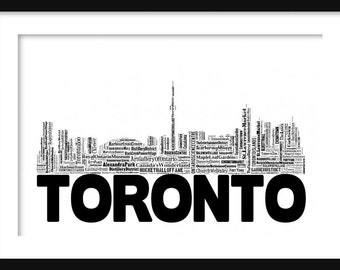 Toronto Canada Word Art Skyline 2 Typography Print Poster