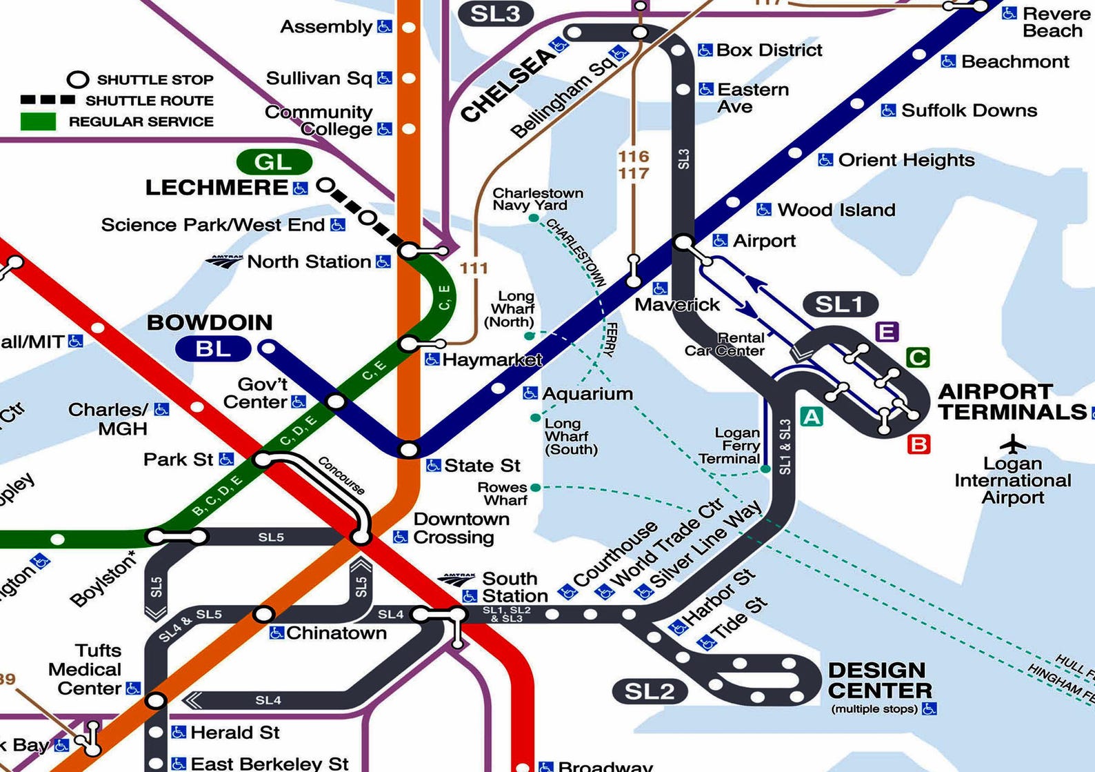 Boston Layout Boston - Map - Metro Map - Print - Poster - MTA - Etsy