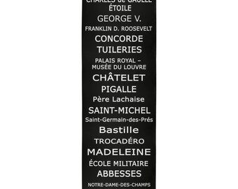 Paris - Bus Roll - Hanging Canvas - Print - Ready To Hang - Typography - Transit Sign - Bus Scroll - Custom