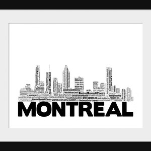Montreal Canada Skyline Word Art 3 Typography Print Poster