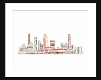 Montreal Canada Skyline Word Art Color Typography Print Poster