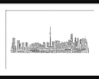 Toronto Canada Skyline Word Art Typography Print Poster