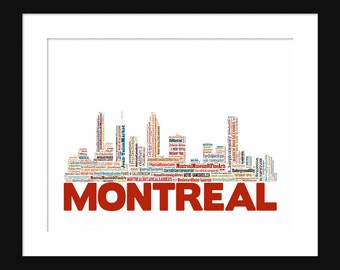 Montreal Canada Skyline Word Art Color Typography Print Poster 2