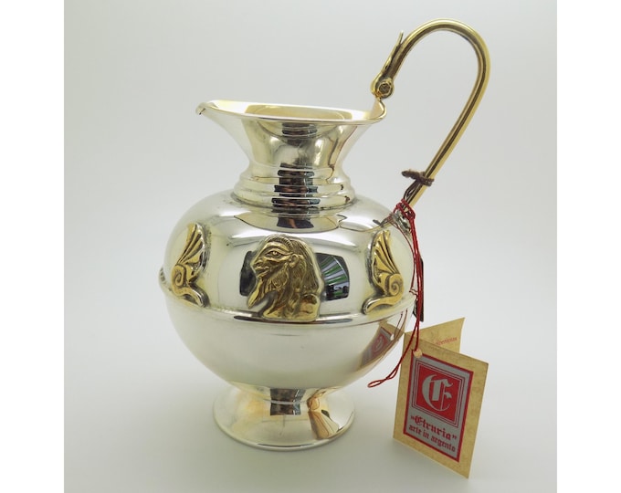 4oz. Vintage Italian Genuine Silver Gilded Assyrian Persian Vase Etruria Firenze Toscana Tuscany