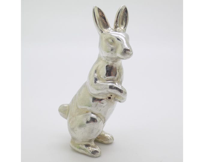 Vintage Italian Handmade Sterling Silver 925 Large Bunny Rabbit Solid Silver Figurine