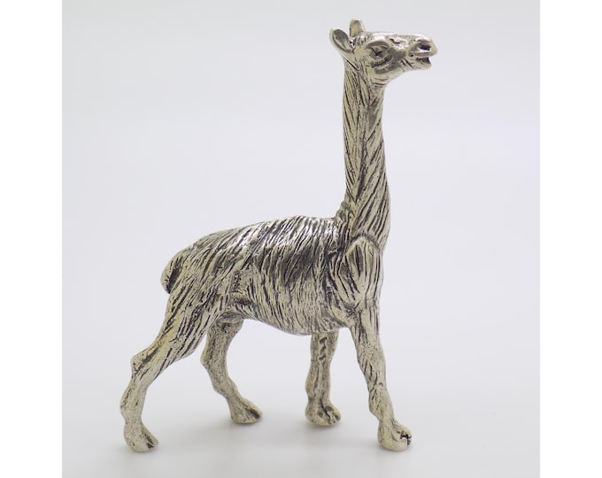 Vintage Italian Handmade Genuine Silver Rare Large and Detailed Llama Solid Figurine, Animal Collectible