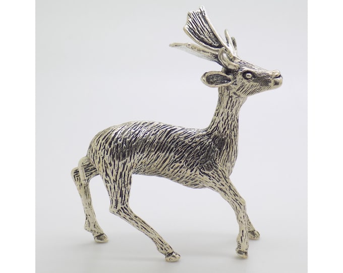 Vintage Italian Handmade Genuine Silver Large Deer Figurine Solid Statue Highly Collectible Decoration